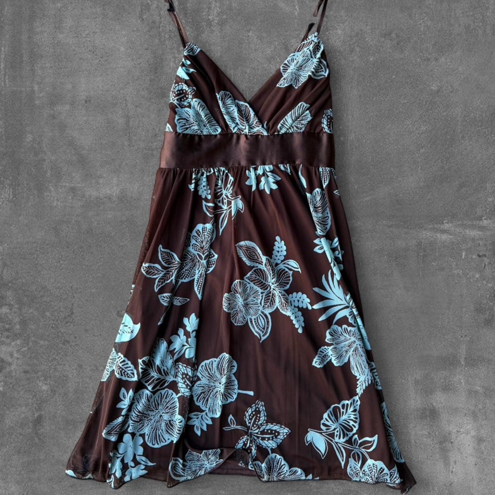 Ruby Rox Brown and Blue Patterned Dress - image 1